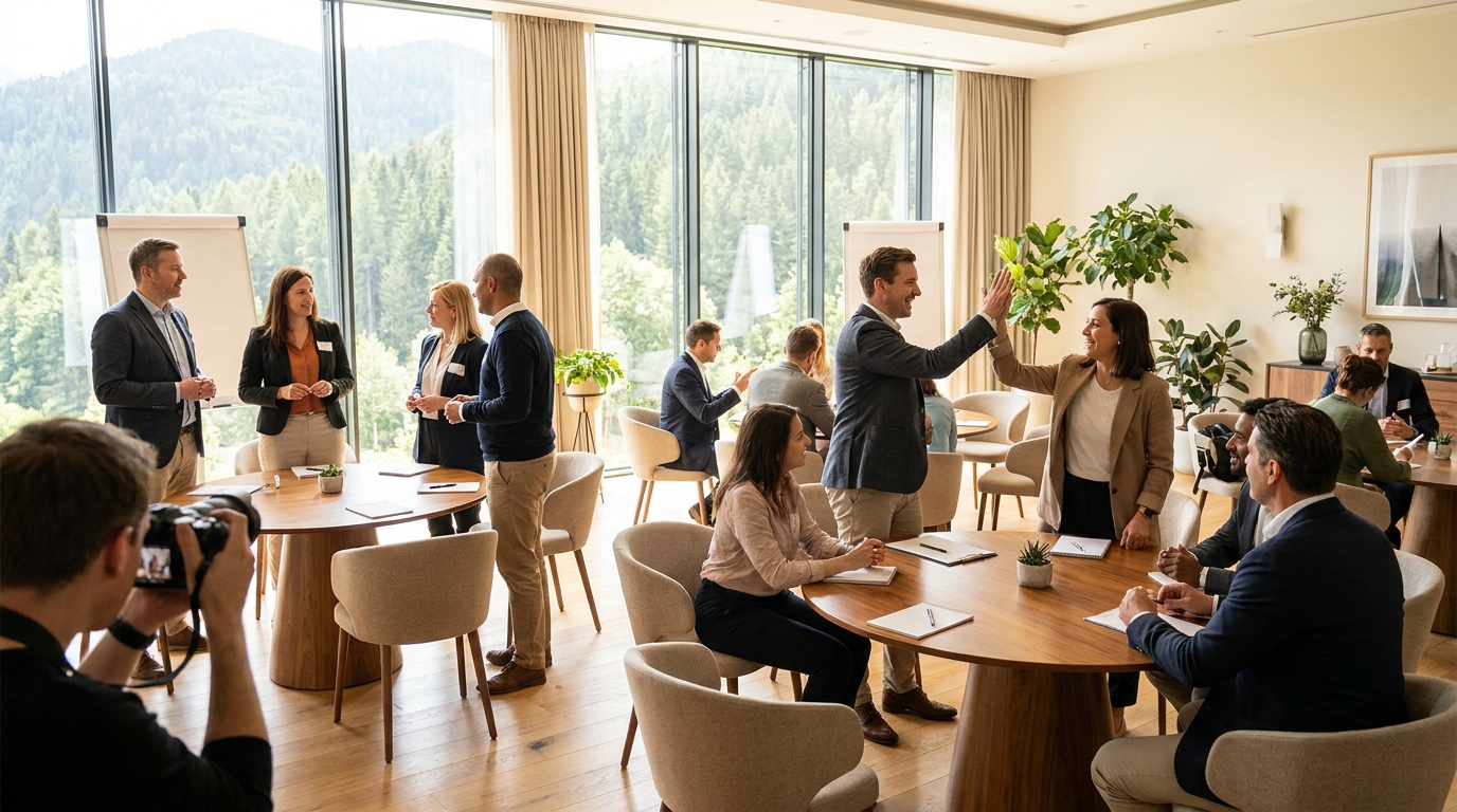 corporate retreat photo management — event moment 1
