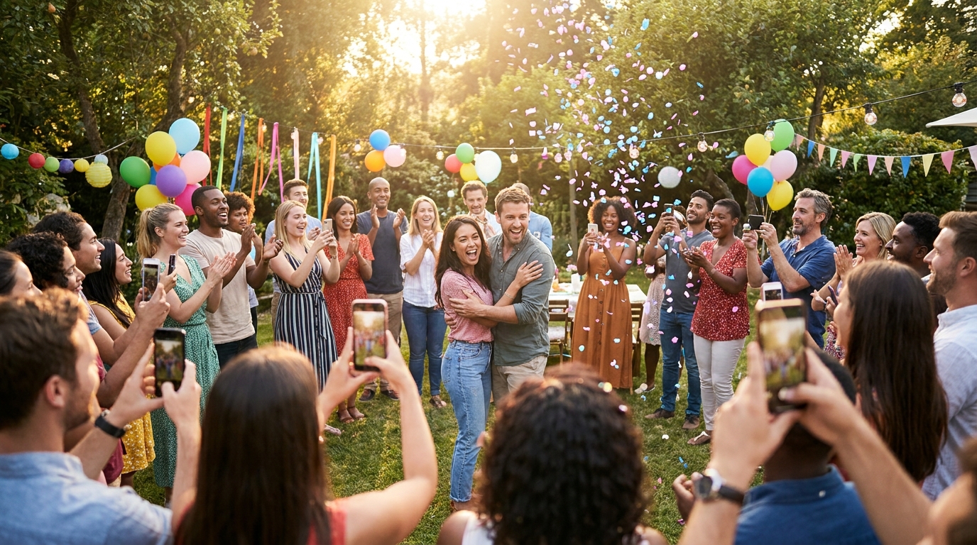 gender reveal party photo collection — event moment 2