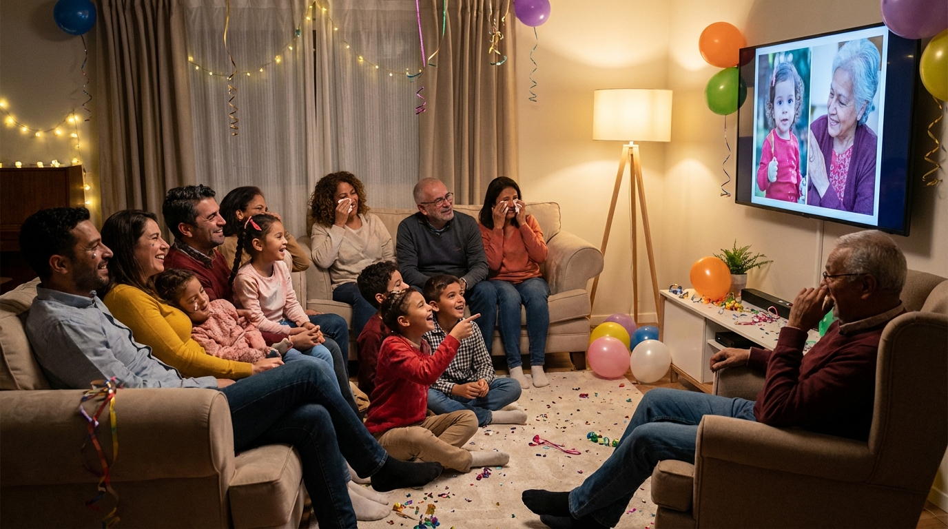 how to make a birthday photo slideshow from guests — event moment 3