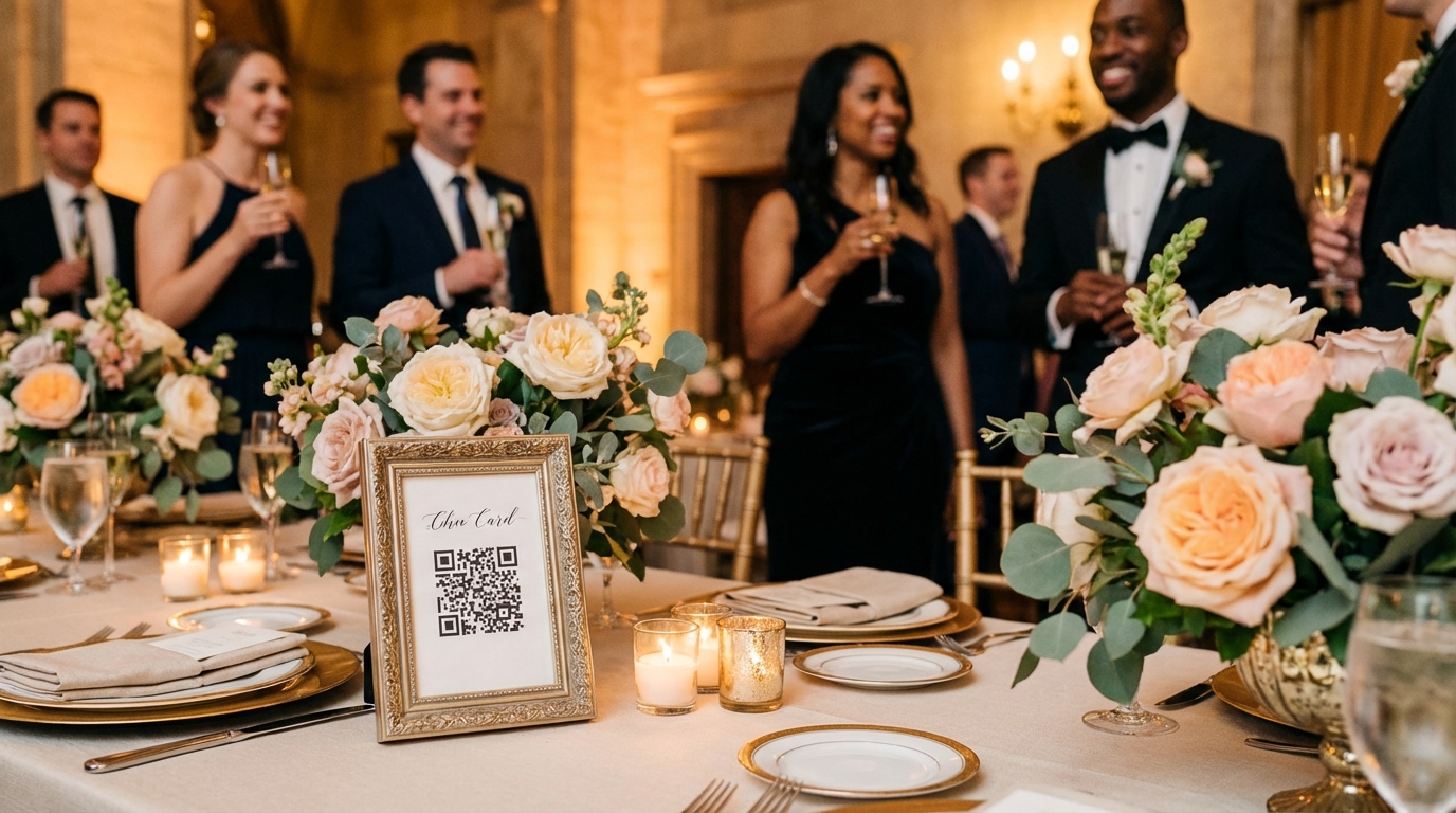 wedding QR code photo sharing — event moment 1