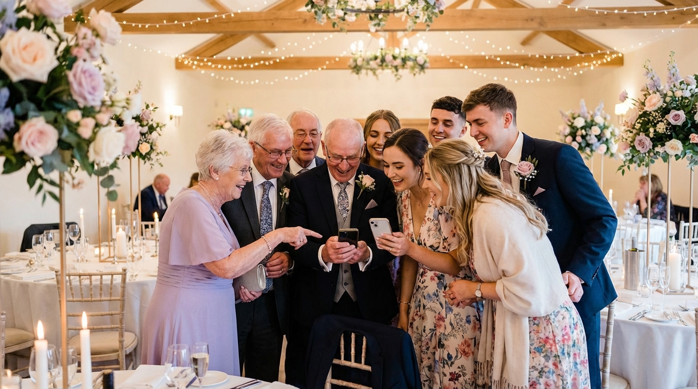wedding QR code photo sharing — event moment 2