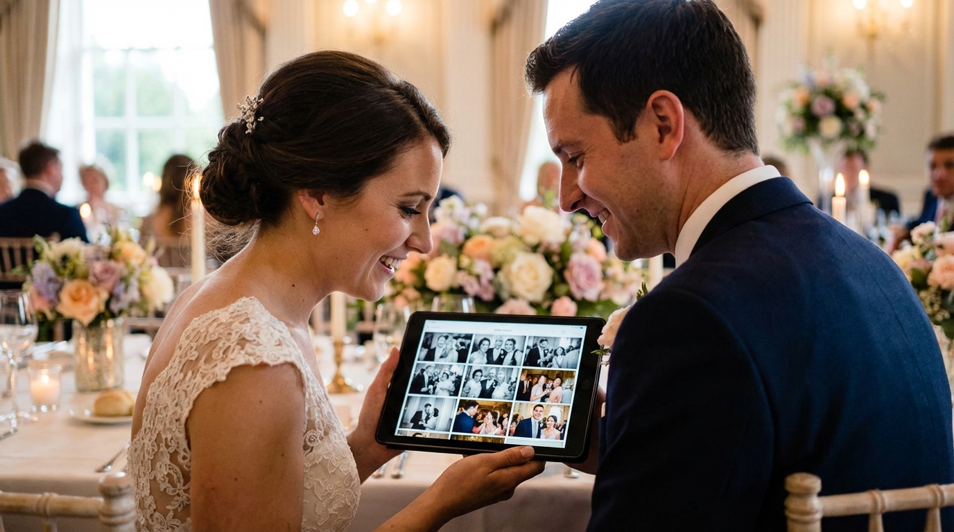 wedding QR code photo sharing — event moment 3